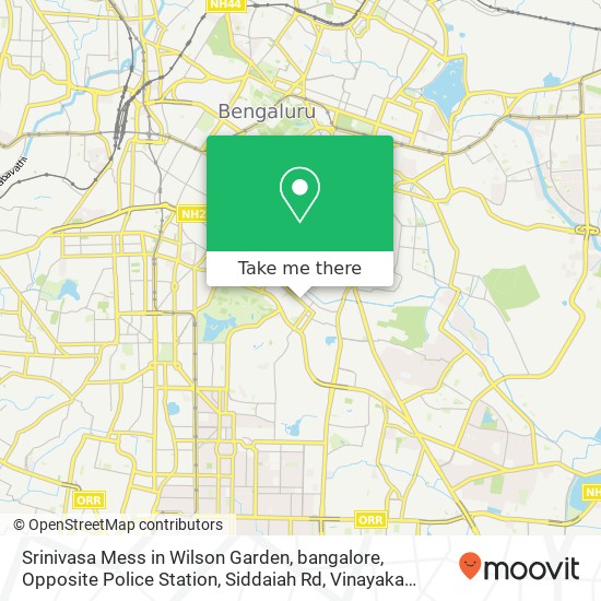 Srinivasa Mess in Wilson Garden, bangalore, Opposite Police Station, Siddaiah Rd, Vinayaka Nagar, N map