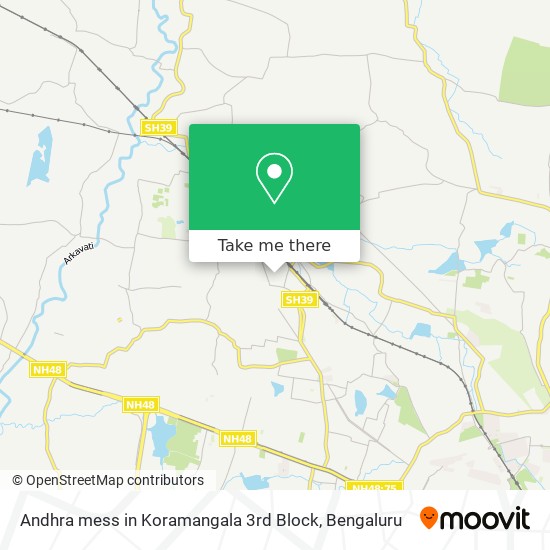 Andhra mess in Koramangala 3rd Block map