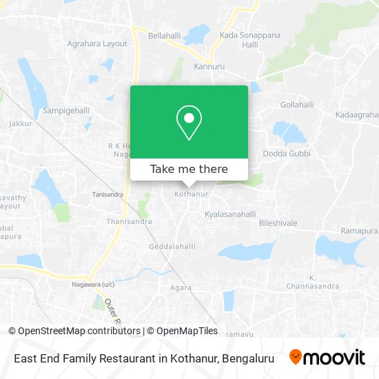 East End Family Restaurant in Kothanur map