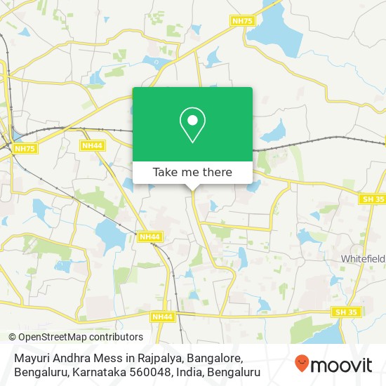 Mayuri Andhra Mess in Rajpalya, Bangalore, Bengaluru, Karnataka 560048, India map