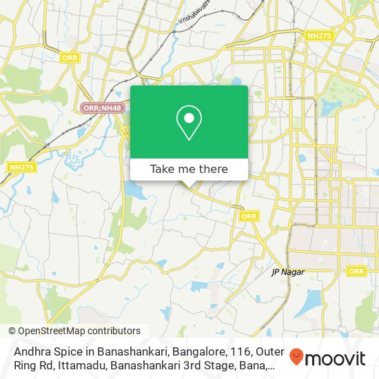 Andhra Spice in Banashankari, Bangalore, 116, Outer Ring Rd, Ittamadu, Banashankari 3rd Stage, Bana map