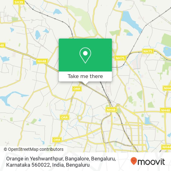 Orange in Yeshwanthpur, Bangalore, Bengaluru, Karnataka 560022, India map