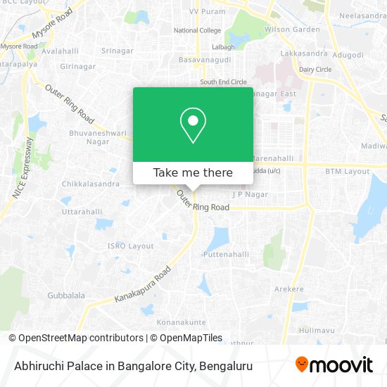 Abhiruchi Palace in Bangalore City map