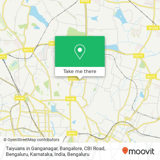 Taiyuans in Ganganagar, Bangalore, CBI Road, Bengaluru, Karnataka, India map