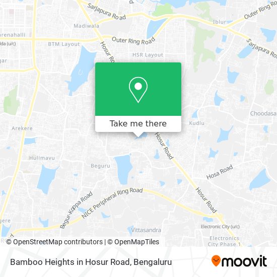 Bamboo Heights in Hosur Road map