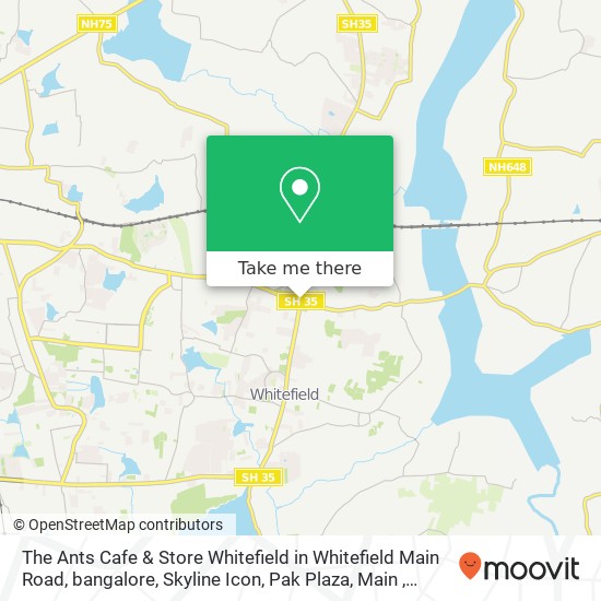 The Ants Cafe & Store Whitefield in Whitefield Main Road, bangalore, Skyline Icon, Pak Plaza, Main map