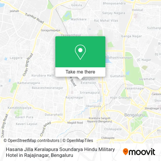 Hasana Jilla Keralapura Soundarya Hindu Military Hotel in Rajajinagar map