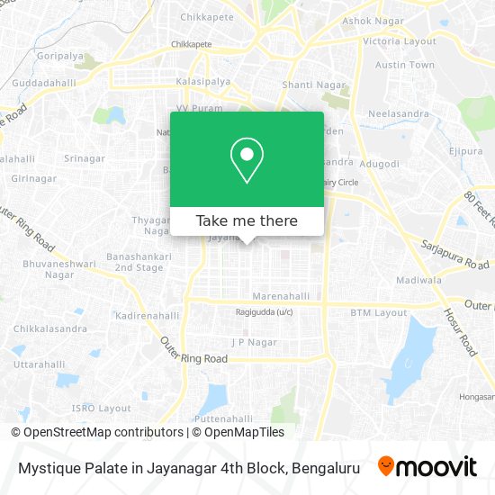 Mystique Palate in Jayanagar 4th Block map