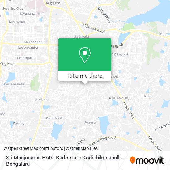 Sri Manjunatha Hotel Badoota in Kodichikanahalli map