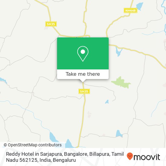 Reddy Hotel in Sarjapura, Bangalore, Billapura, Tamil Nadu 562125, India map