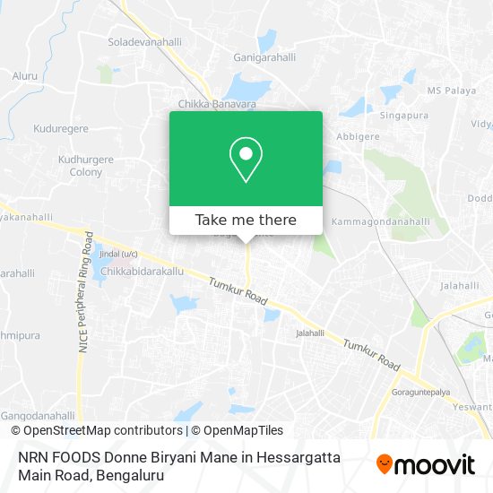 NRN FOODS Donne Biryani Mane in Hessargatta Main Road map