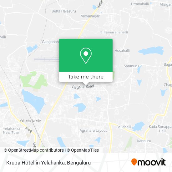 Krupa Hotel in Yelahanka map