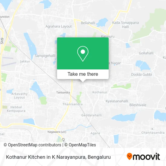 Kothanur Kitchen in K Narayanpura map