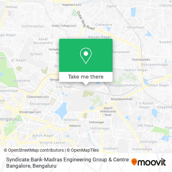 Syndicate Bank-Madras Engineering Group & Centre Bangalore map