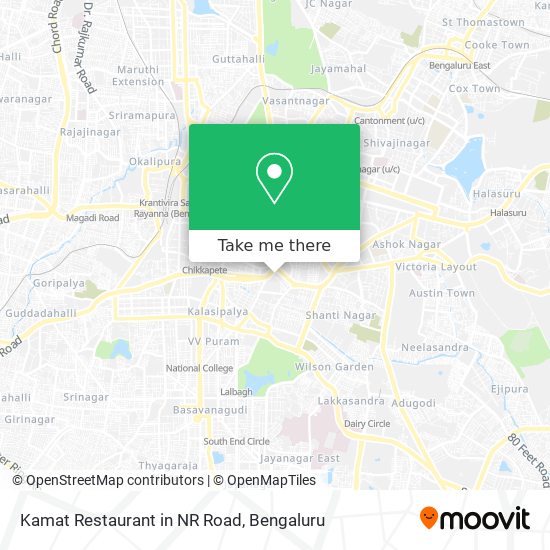 Kamat Restaurant in NR Road map