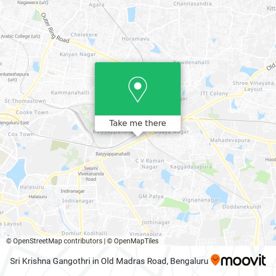 Sri Krishna Gangothri in Old Madras Road map