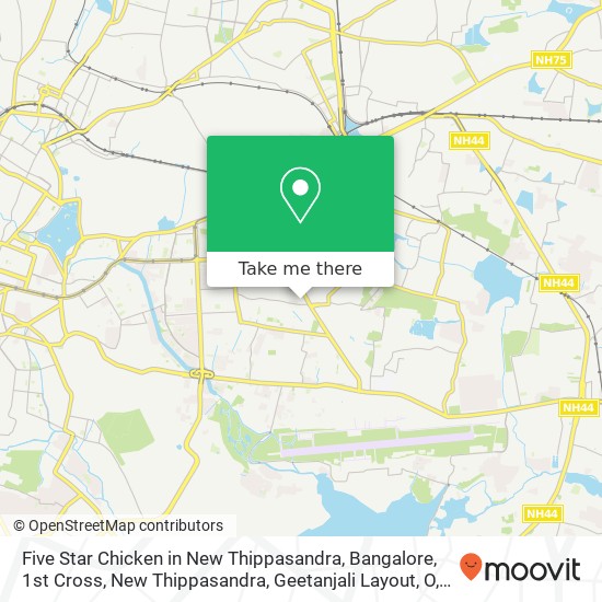 Five Star Chicken in New Thippasandra, Bangalore, 1st Cross, New Thippasandra, Geetanjali Layout, O map