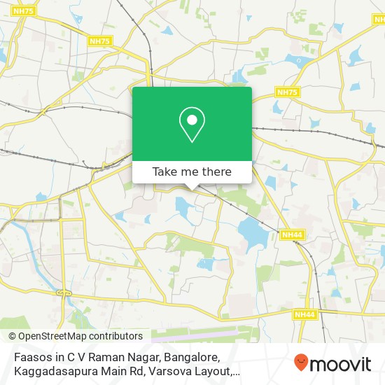 Faasos in C V Raman Nagar, Bangalore, Kaggadasapura Main Rd, Varsova Layout, Kaggadasapura, Bengalu map