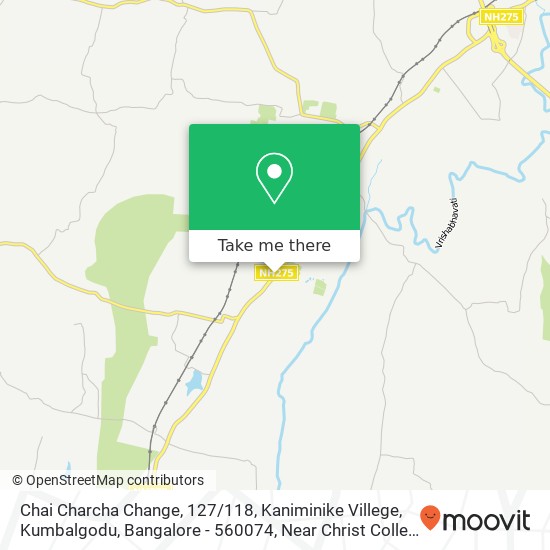 Chai Charcha Change, 127 / 118, Kaniminike Villege, Kumbalgodu, Bangalore - 560074, Near Christ Colle map