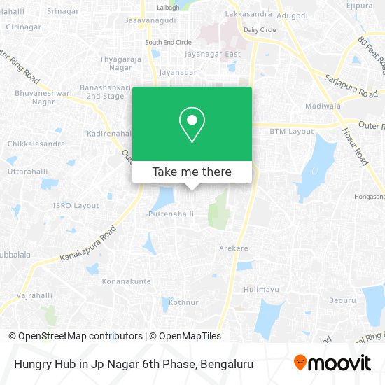 Hungry Hub in Jp Nagar 6th Phase map