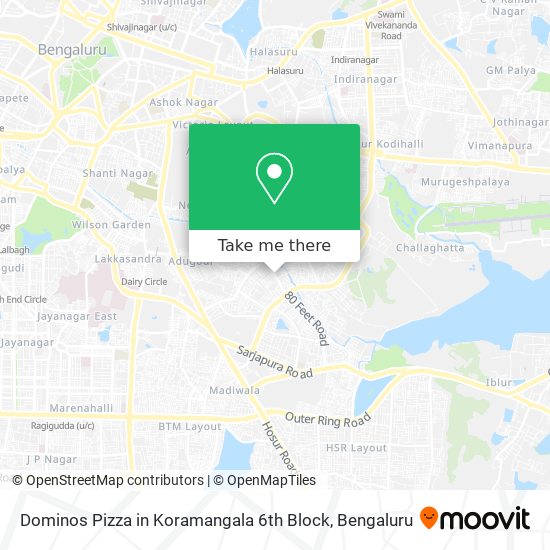 Dominos Pizza in Koramangala 6th Block map