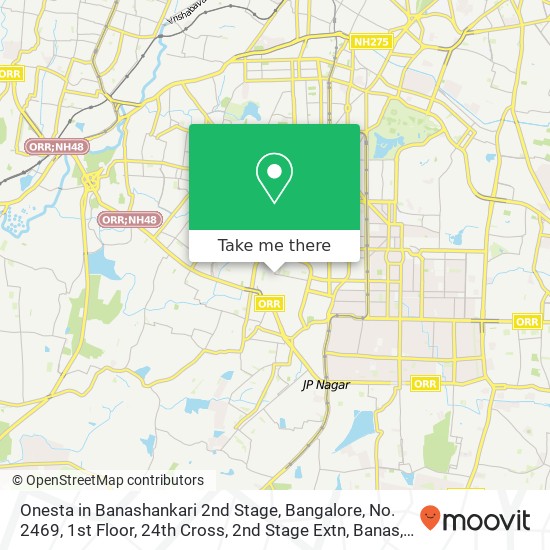 Onesta in Banashankari 2nd Stage, Bangalore, No. 2469, 1st Floor, 24th Cross, 2nd Stage Extn, Banas map