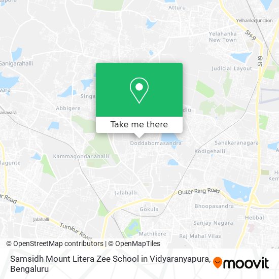 Samsidh Mount Litera Zee School in Vidyaranyapura map