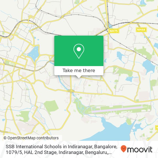 SSB International Schools in Indiranagar, Bangalore, 1079 / 5, HAL 2nd Stage, Indiranagar, Bengaluru, map