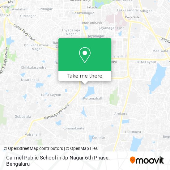Carmel Public School in Jp Nagar 6th Phase map