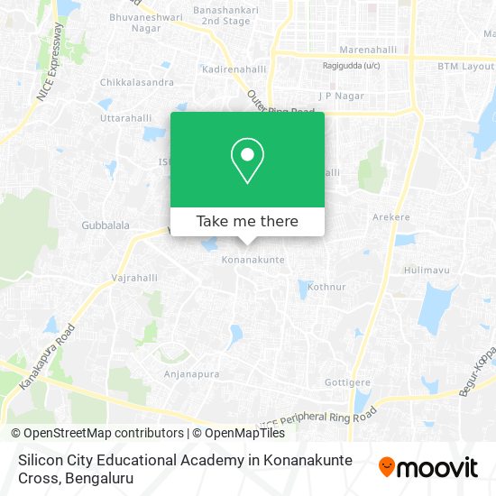 Silicon City Educational Academy in Konanakunte Cross map