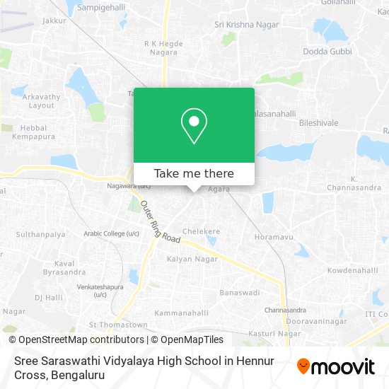 Sree Saraswathi Vidyalaya High School in Hennur Cross map
