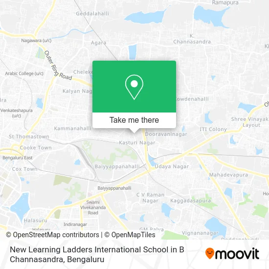 New Learning Ladders International School in B Channasandra map