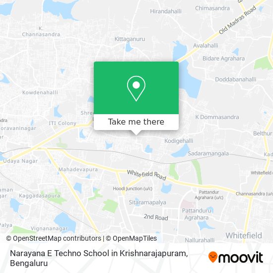 Narayana E Techno School in Krishnarajapuram map