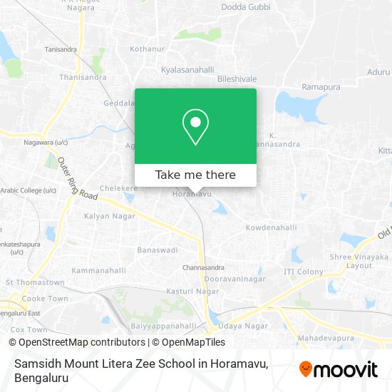 Samsidh Mount Litera Zee School in Horamavu map