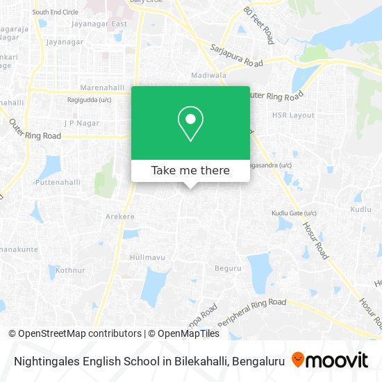 Nightingales English School in Bilekahalli map