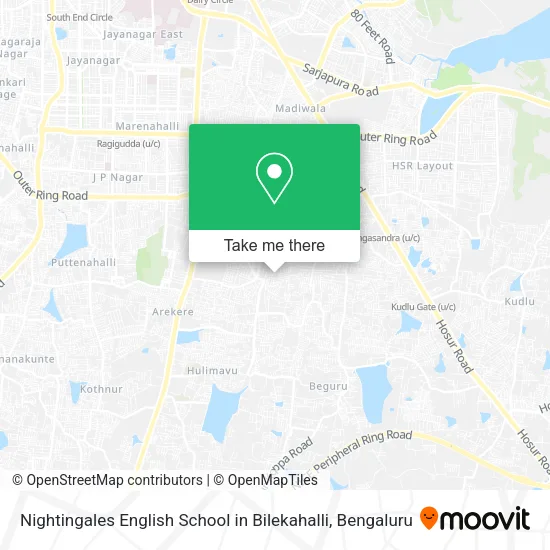 Nightingales English School in Bilekahalli map