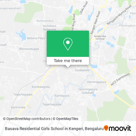 Basava Residential Girls School in Kengeri map