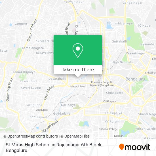 St Miras High School in Rajajinagar 6th Block map