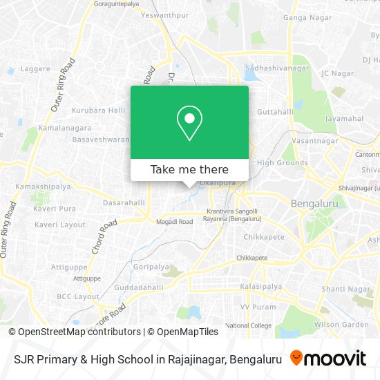 SJR Primary & High School in Rajajinagar map