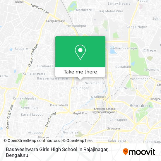 Basaveshwara Girls High School in Rajajinagar map