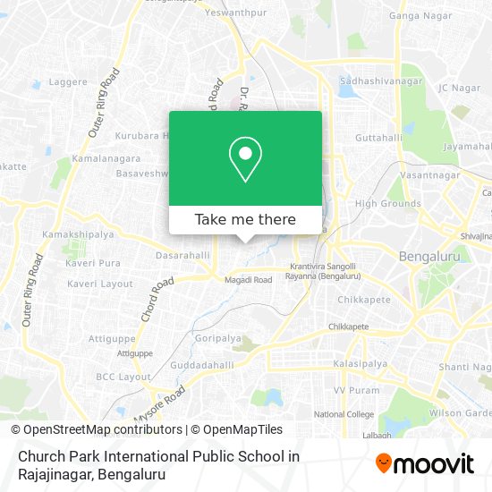 Church Park International Public School in Rajajinagar map