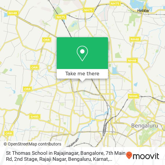 St Thomas School in Rajajinagar, Bangalore, 7th Main Rd, 2nd Stage, Rajaji Nagar, Bengaluru, Karnat map