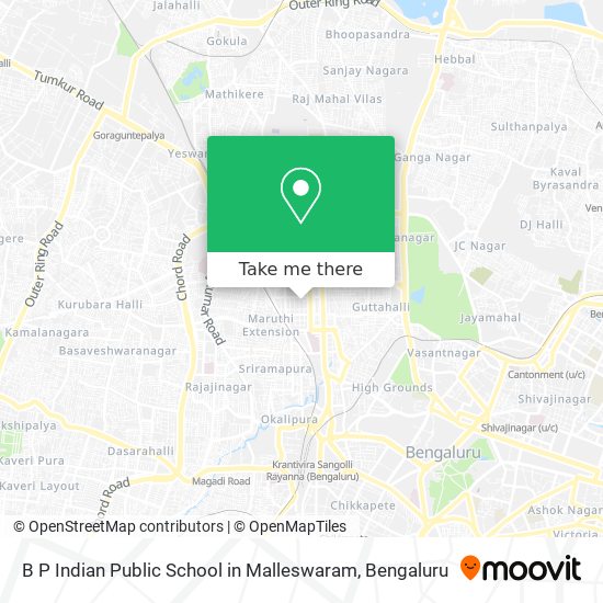 B P Indian Public School in Malleswaram map