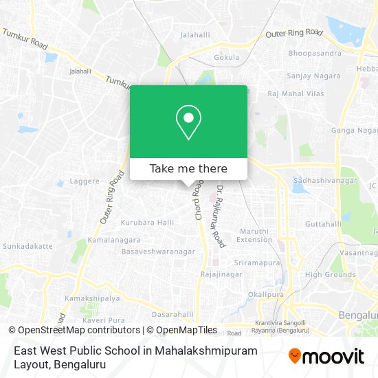 East West Public School in Mahalakshmipuram Layout map
