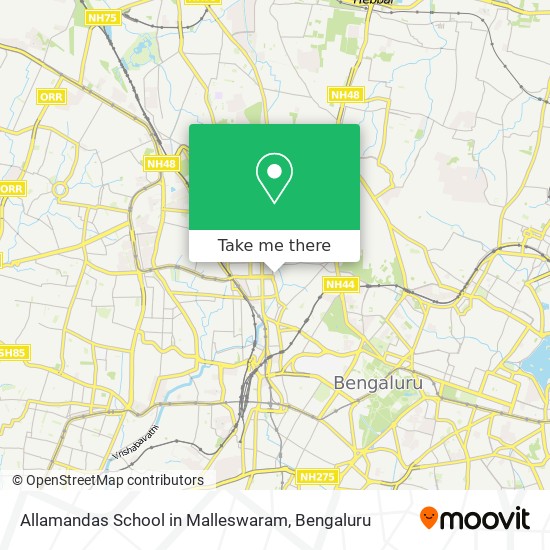 Allamandas School in Malleswaram map