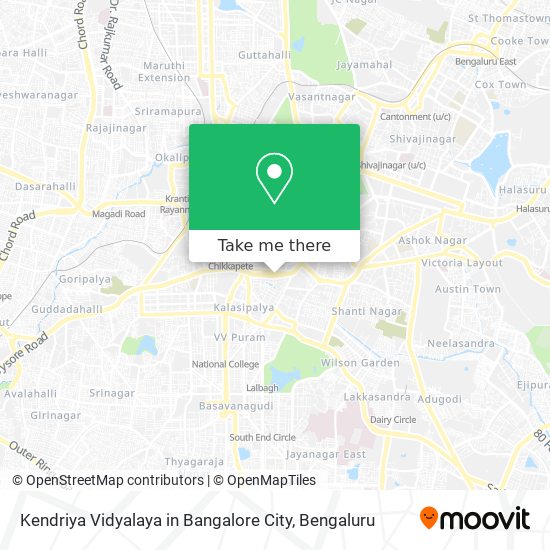 Kendriya Vidyalaya in Bangalore City map