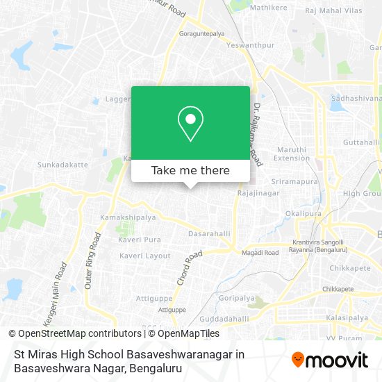 St Miras High School Basaveshwaranagar in Basaveshwara Nagar map