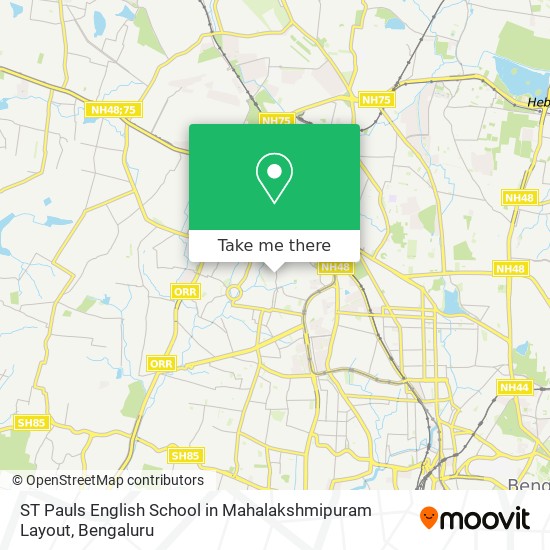 ST Pauls English School in Mahalakshmipuram Layout map