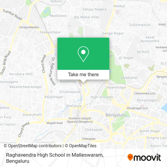 Raghavendra High School in Malleswaram map