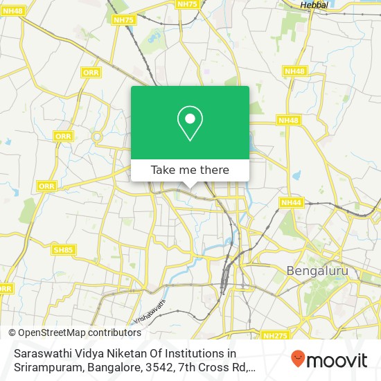 Saraswathi Vidya Niketan Of Institutions in Srirampuram, Bangalore, 3542, 7th Cross Rd, Ramamohanap map